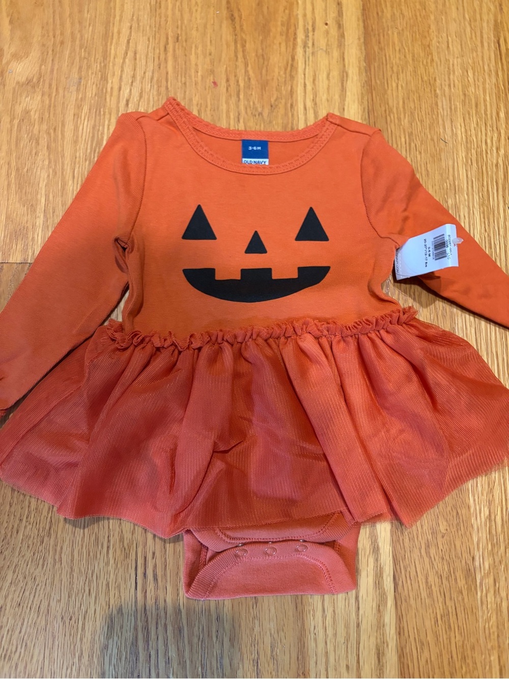 Old Navy Orange Jack-O'-Lantern Tutu Bodysuit